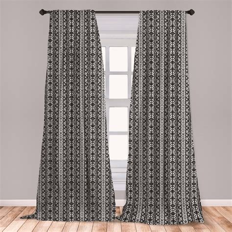 gray boho curtains|boho curtains black and white.